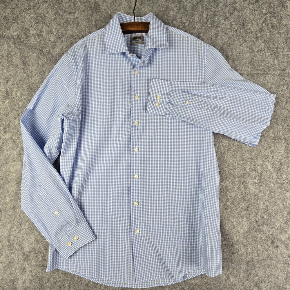 Unlisted By‎ Kenneth Cole Dress Shirt Mens Medium Gingham Slim Fit Long Sleeve